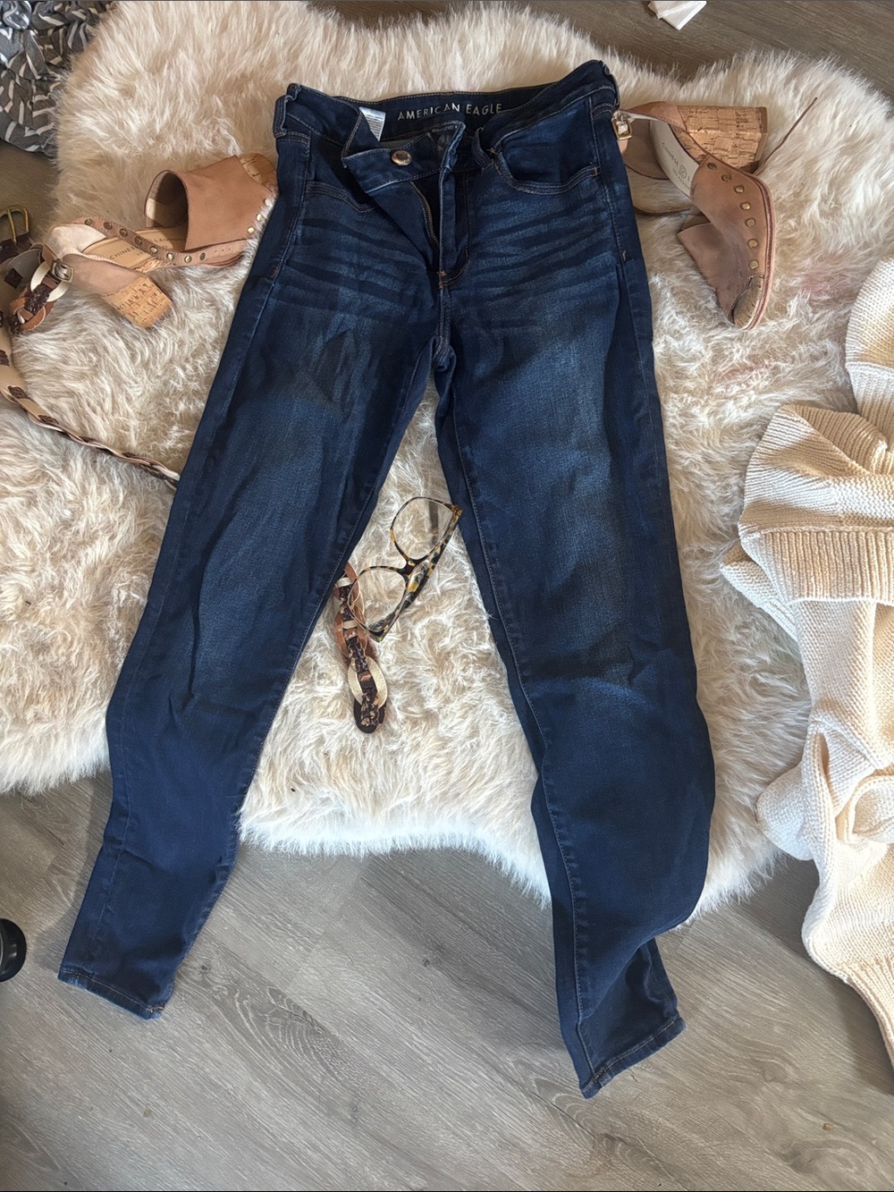 American Eagle Outfitters Dark Indigo Stretch Skinny Jeans